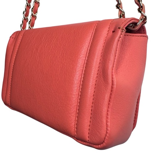 Mario Valentino Orange Leather Signature Embossed Shoulder Crossbody Bag - Picture 8 of 16